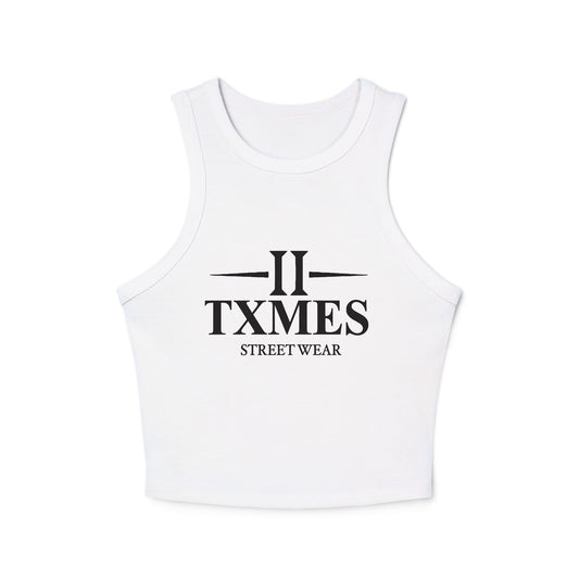 TXM STreet Wear Women's Micro Rib Racer Tank Top - Stylish Casual Crop Tank